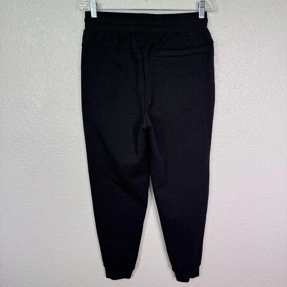 Burlebo Sweatpants Mens Small Black Fleece Joggers Elastic Waist Pockets Lounge - Picture 2 of 11
